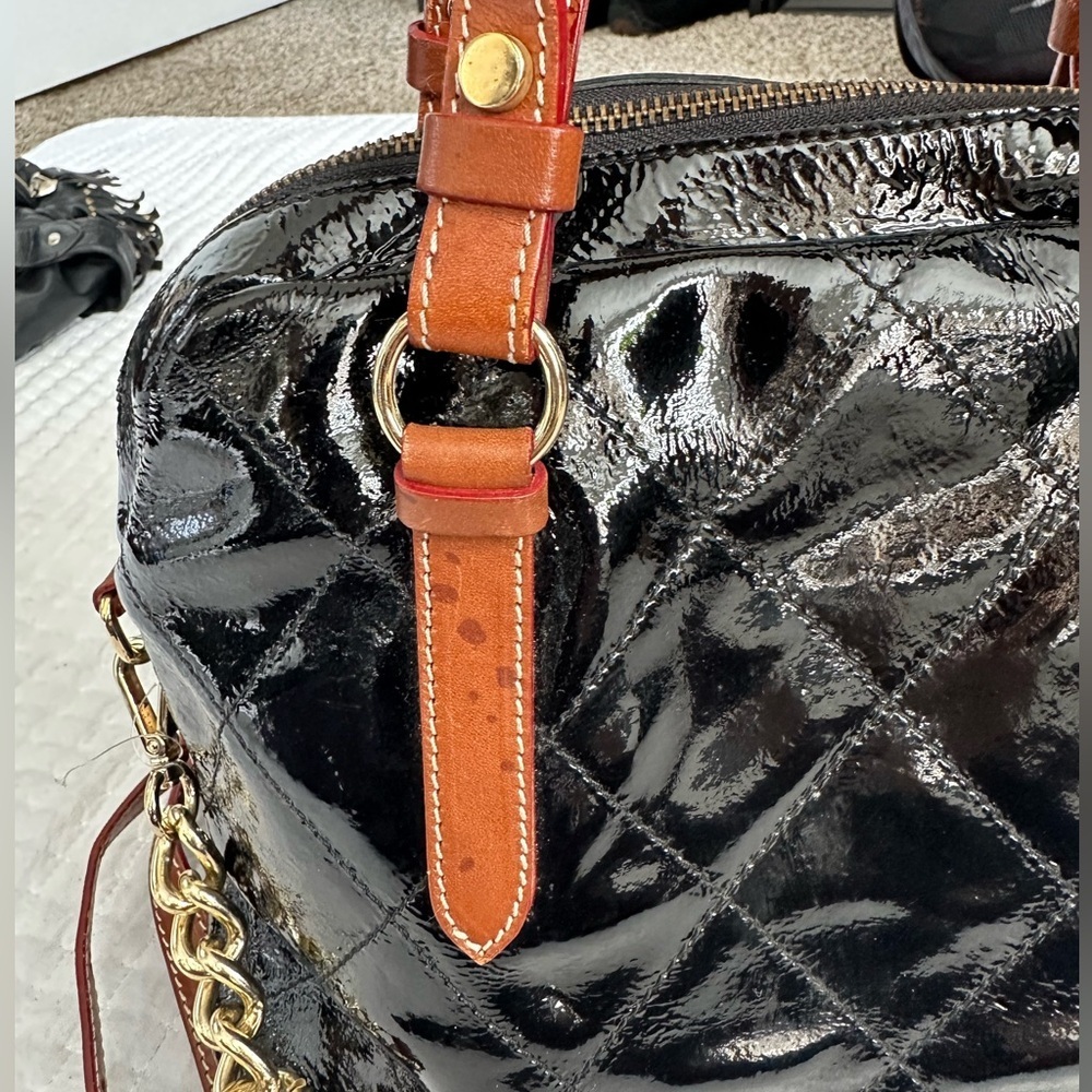 Cavalcanti handbag Black Quilted Leather Red Polka dot Brown Leather - Picture 9 of 11